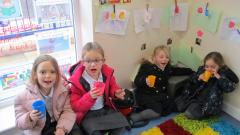 Children enjoying hot chocolate