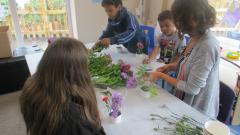Flower arranging with Miss Northway