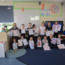 Class 1 with their letters and pictures for Fulford Nursing Home